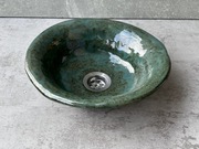 Zielona umywalka rękodzieło