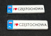 Magnes "I LOVE [MIASTO] "- tablica rejestracyjna 3D (personalizowna 