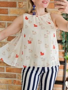 Zara tunika bluzka koszula letnia koty kot kociaki kotki r S