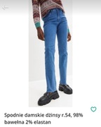 Spodnie damskie dżinsy r.54, 98% bawełna  2% elastan