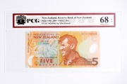 Nowa Zelandia 5 dolarów z 2009 roku grading PCG Superb Gem UNC 68 PP 