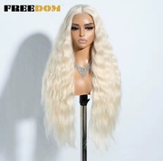 Peruka Syntetyczna faliste długie białe włosy odporne na ciepło