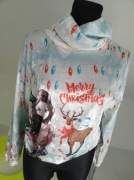 Bluza świąteczna Merry Christmas welurowa z polgolfem