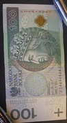 Banknot 100zł z numerem FI4444844