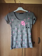 Koszulka t-shirt brązowy w misie dziewczęcy rozmiar 158