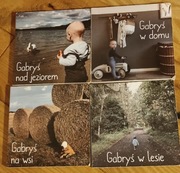 Książeczki Gabryś w lesie, na wsi, nad jeziorem, w domu Montessori 