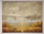 Obraz olejny duży pejzaż  "Moje niebo" 80x100 cm
