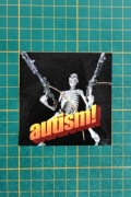 Autism skeleton wlepy naklejki pomarańczowe