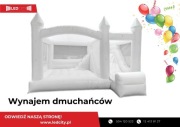 Wynajem dmuchanego zamku dla dzieci - biały ze zjeżdżalnią
