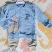 Komplet niemowlęcy 92 dres bluza spodnie dinozaur chłopiec 
