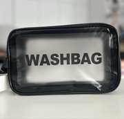 Przezroczysta czarna wodoodporna kosmetyczka WASHBAG