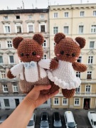 Pluszowa para misiów na ślub maskotka szydełko rękodzieło