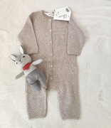 Kombinezon 68 beżowy sweterkowy bawełna dzianina H&M retro