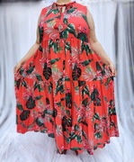 Sukienka Hampton Republic 27 XL 42 XXL 44 czerwona maxi luźna plus size