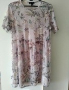 Sukienka na strój kąpielowy mgiełka XL prześwitująca sukienka w kwiaty