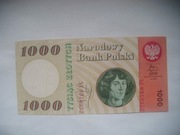 POLSKA BANKNOT  PRL 1000 zł 1965 rok seria M