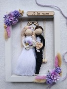 Pamiątka ślubna ramka 3D prezent ślubny upominek na ślub makrama