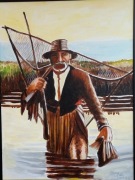 Obraz olejny "Rybak połów raków"