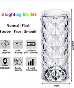 Auezona Kryształowa lampa LED, 16 kolorów