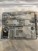 Tulejka izolowana kablowa, inaczej  "Hulsa". MADE IN GERMANY 6 mm2 żólta