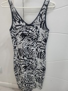 Sukienka zebra Only cekiny studniówka karnawał imprezowa czarno biala 34