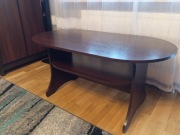 Stolik kawowy ława brązowy owalny 120 cm x 60 cm