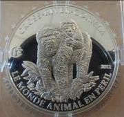 Srebrna moneta mennicza Kamerun Goryl 2012 