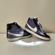 Nike Blazer Mid '77 – Purple/Black Metallic Silver Swoosh Vintage