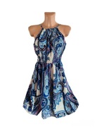 Sukienka marszczenia marszczenie turecki wzór Boho M 