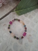 Bransoletka handmade z naturalnych kamieni hematyt turmalin ametyst