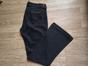 Jeansy dzwony wide leg szerokie nogawki czarne damskie 7 For All Mankind
