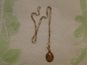 ZŁOTY ŁAŃCUSZEK, NASZYJNIK+MEDALIK, RZEDWOJENNY 14 KARAT, PR.585, 5.800G.