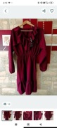 Włoska bordowa sukienka falbanki 
