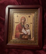 Przepiękna ikona prawosławna w kiocie Matka Boska UTOLI MOJA PIECZAL.