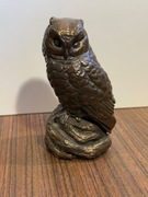 SOWA Śliczna figurka jak z brązu 