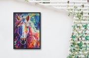 Obraz akrylowy ręcznie malowany abstrakcja Koń nr 2- kolory 40x50 cm