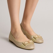 Baleriny Lotus Tk Maxx złote z kokarda 37