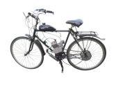 Czarny rower retro z silnikiem spalinowym +nowy łańcuch 