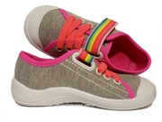 nowe BEFADO 25 szare neonowe trampki tenisówki kapcie wsuwane dziewczęce