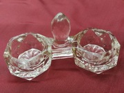 PRL dwojak na sół i pieprz szkło cięte Huta Ząbkowice