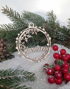 bombka zawieszka drewniana ozdoba na choinkę/Boże Narodzenie - wzór 22