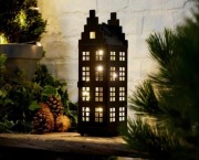 TCHIBO lampion latarnia led na zewnątrz i wewnątrz loft + taca podstawa