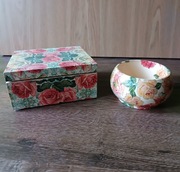 Zestaw pudełeczek decoupage: szkatułka i okrągły pojemniczek 