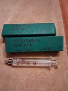 Szklana strzykawka prl super stan