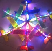 3 sztuki Duży Piankowy Samolot Szybowiec 50 cm z Oświetleniem LED