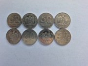 Zestaw 8 monet 50 zł obiegowe 1990 rok