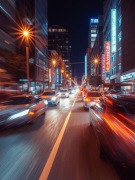 Dynamiczne Ujęcie Nocnego Miasta (Tokio) - Plik Cyfrowy HQ