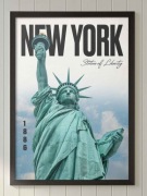 New York Statue of Liberty plakat A3 w ramie minimalistyczny
