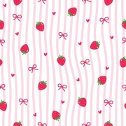 Dzianina jersey bawełna z elastanem truskawki 0,5mb