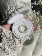 Perły naturalne pierścionek elastyczny elegancki handmade